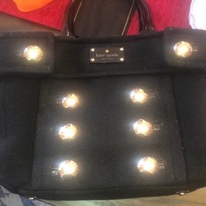 Kate Spade Black Satchel with Gold Accents